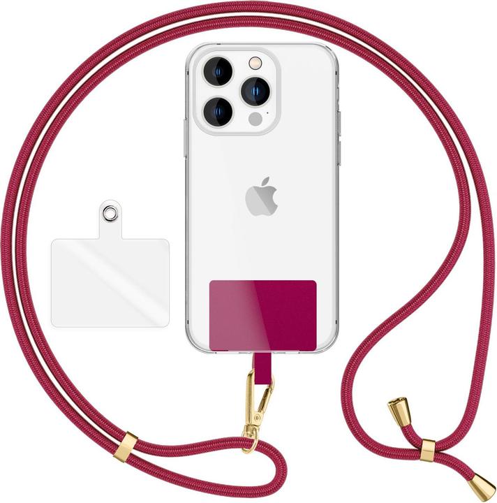 Produktbild Nalia Handyband + Pad für Hülle zum Umhängen, Karabinerhaken Anhänger aus Metall (gold)