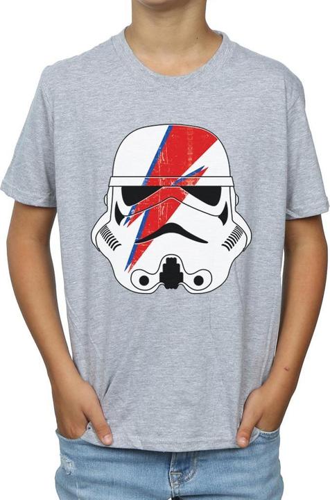 Actual product image Star Wars Boys Glam Stormtrooper Lightning Bolt Cotton T-Shirt (140, 146)