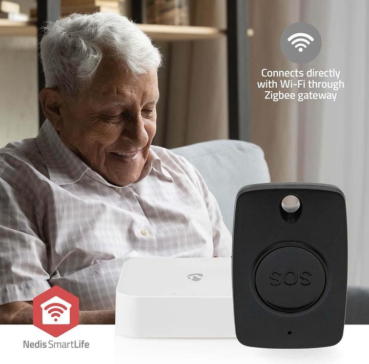 Produktbild Nedis Smart-Panik-Knopf Zigbee 3.0 | Batterietyp – Energie: CR2450 | Schwarz
