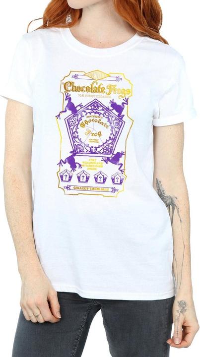 Actual product image Womens/Ladies Chocolate Frogs Coloured Label Cotton Boyfriend T-Shirt (3XL)