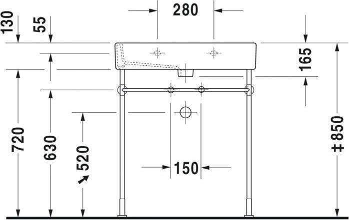 Actual product image Duravit Washbasin Vero 70 x 47 cm white 0454700000 (470 mm, 700 mm)