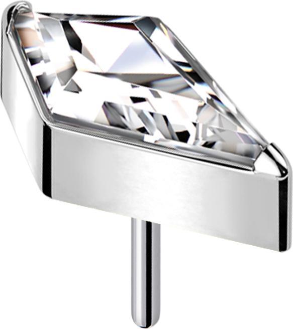 Produktbild Star Piercing Threadless Diamant silber mit Kristall silber (Titan G23, ohne Messing)