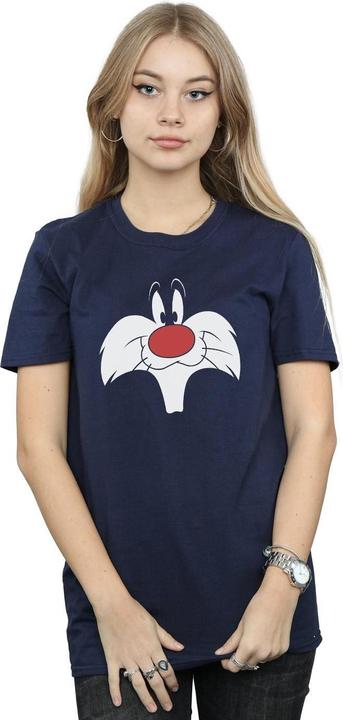 Actual product image Looney Tunes Womens/Ladies Sylvester Big Face Cotton Boyfriend T-Shirt (S)