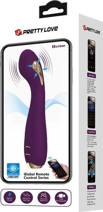 Image du produit Pretty Love Hector Electroshock Vibromasseur Contrôlé Par App Violet