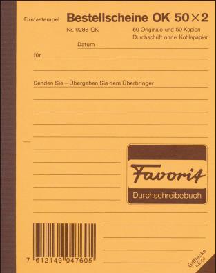 Image du produit Favorit Cahier autocopiant Bons de commande avec papier autocopiant (100 x)