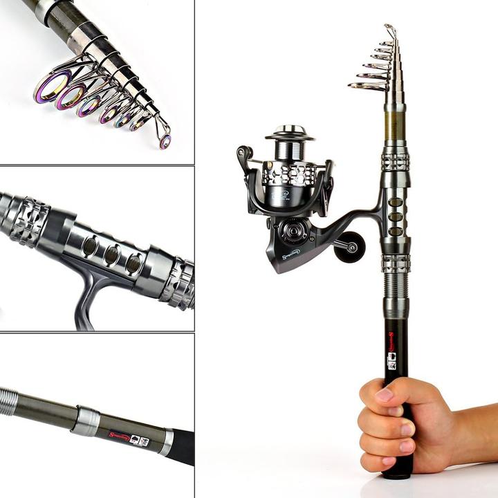 Immagine prodotto Sougayilang Set completo per la pesca con borsa di trasporto 2,4M (Telescopio, 240 cm)