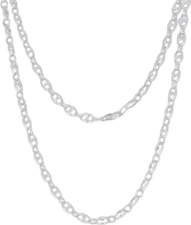 Actual product image Luxxos Bean necklace 5.00 mm in 925 sterling silver (925 Sterling silver, 60 cm)