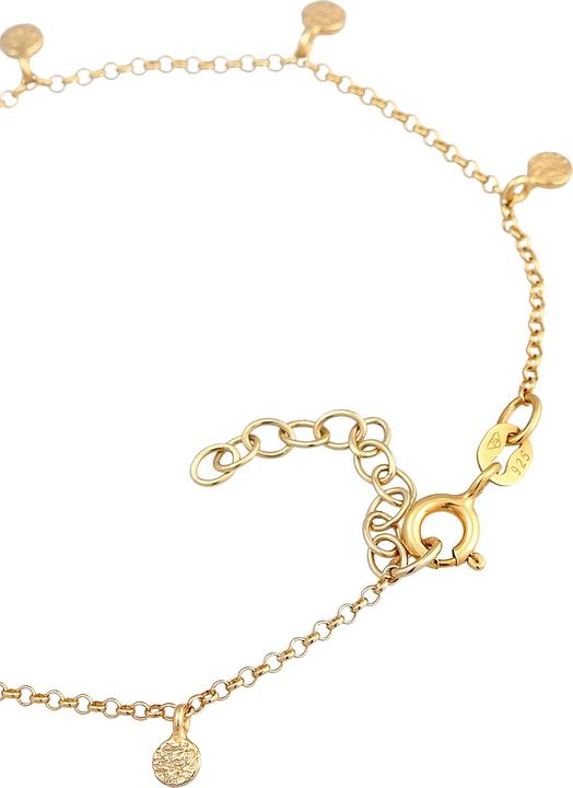 Image du produit Elli Bracelet plaquette Coin rond mat structure 925 argent (16 cm, Argent sterling 925)