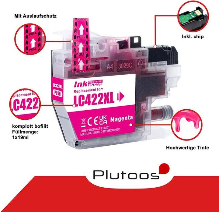 Produktbild Plutoos Brother LC-422XL Patrone kompatibel, 4erFarbset LC-422 XL