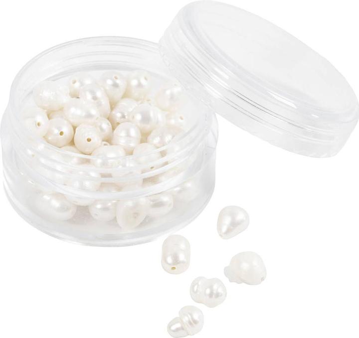 Produktbild Creative - Freshwater pearls, Perforated crosswise, dia. 4-6 mm (632122)