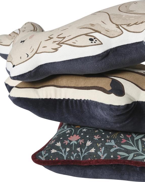 Actual product image Vertbaudet Set of 3 children's room animal cushions MAGIC FOREST (22 x 22 cm)