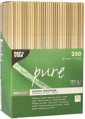 Produktbild Papstar Stroh-Trinkhalme "pure", 150 mm, natur (250 x)