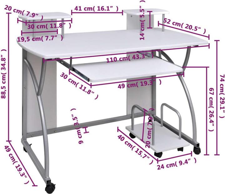 Produktbild VidaXL Kaleena (110 x 52 x 88.5 cm)