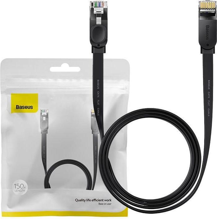 Image du produit Baseus Câble réseau Ethernet RJ45, 1Gbps, 1.5m (noir) (U/UTP, CAT6, 1.50 m)