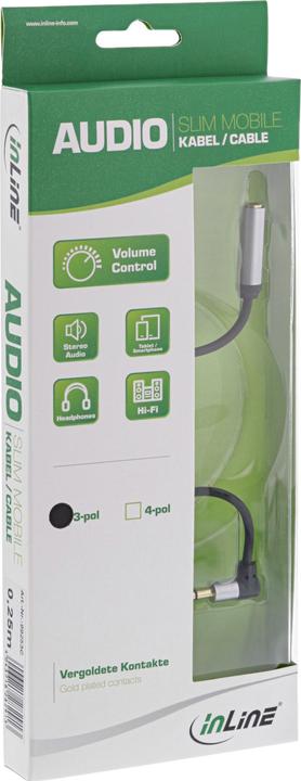Produktbild InLine Slim Audio Kabel Klinke (0.25 m, 3.5mm Klinke (AUX))