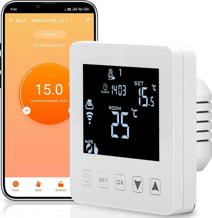 Produktbild Casativo WLAN-Thermostat für Fussboden Heizungen, Steuerung per App, Siri, Alexa & GA, 4er-Set