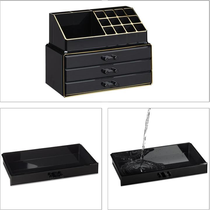 Actual product image Relaxdays Makeup Organizer with 3 Shelves