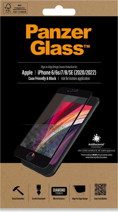 Actual product image PanzerGlass Case Friendly (1 Piece, Apple iPhone 6, Apple iPhone 6s, Apple iPhone 8)