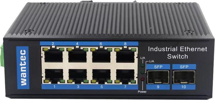 Wantec Switch industriale Fibre Ethernet per capanne. 8Port+2SFP (8 Porti)