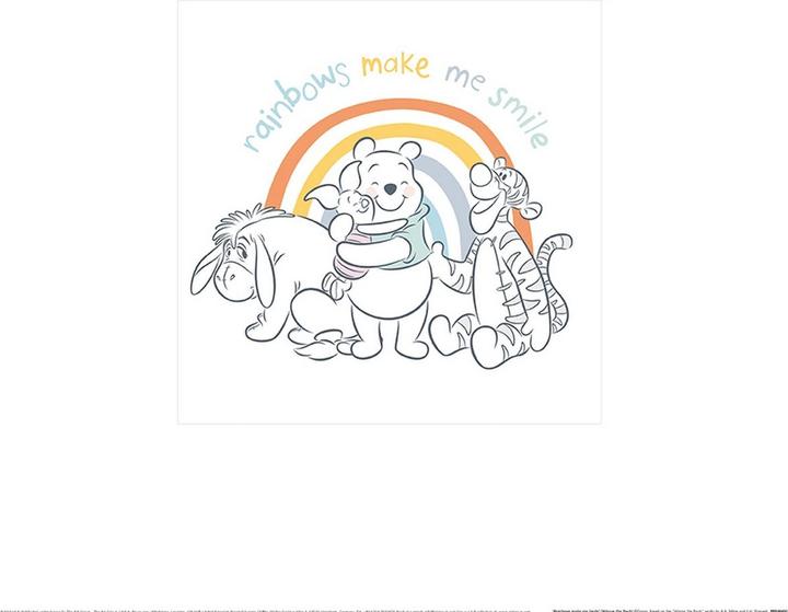 Produktbild Winnie the Pooh Bedruckt Rainbows Make Me Smile (30 x 30 cm)