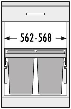 Produktbild Hailo Abfallsammler 3610681 Cargo-Soft Mülleimer 3fach Einbau Abfalleimer Auszug 30L Hellgrau (40 l)