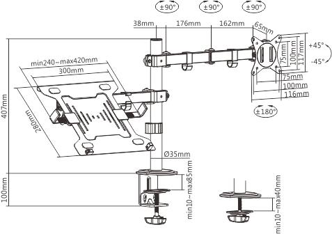 Actual product image Gembird MA-DA-03 (Table, 32")