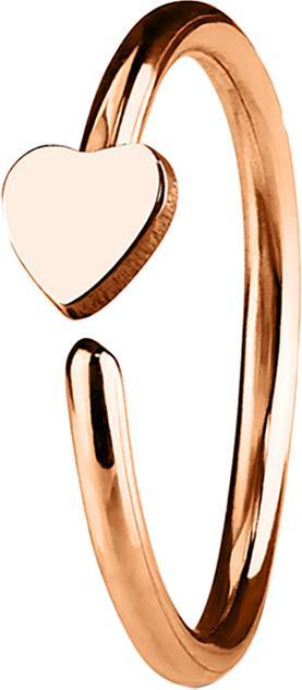 Star Piercing Micro Piercing Ring mit Herz rosegold (Chirurgenstahl 316L, ohne Messing)