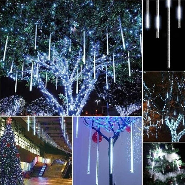 Immagine prodotto Hermex LED-Lichterkette Girlande Weihnachtslichter Meteor Regentropfen Weiss (2.80 m)