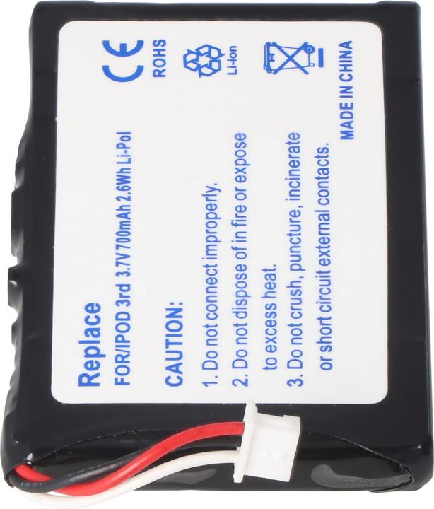 Actual product image AccuCell Akku für Apple iPod 3G, 3G, 616-0159, E225846