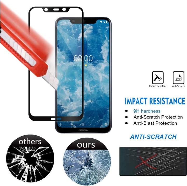 Produktbild Screenguard Nokia 8.1 Full Screen Panzerglas Schutzfolie 2.5D 9H (1 Stück, Nokia 8.1)