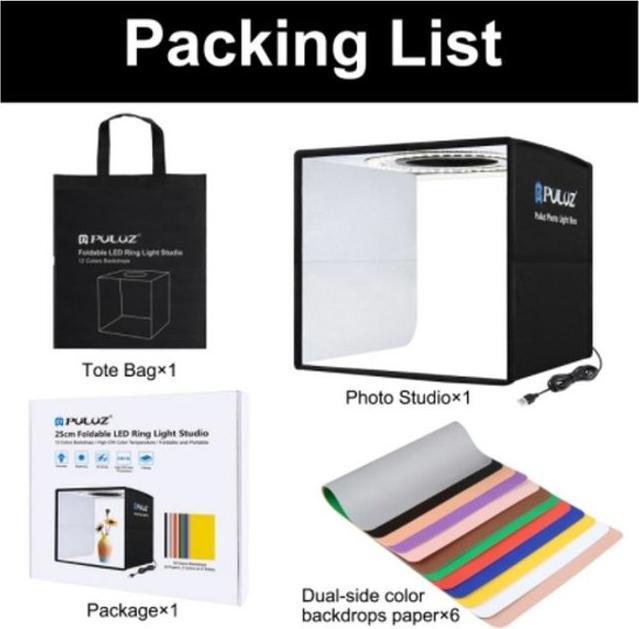 Actual product image Puluz Portable Photo Studio (Further accessories)