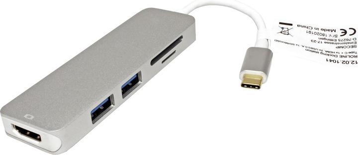 Produktbild Roline Dockingstation USB Typ C, 4K HDMI, USB 3.0, SD/MicroSD (USB-C, 3 Ports)
