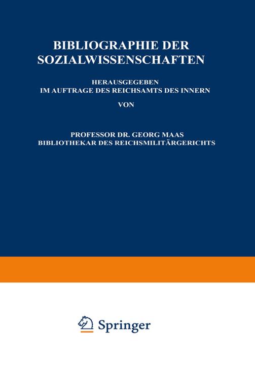 Produktbild Bibliographie der Sozialwissenschaften (Otto Waldschütz)