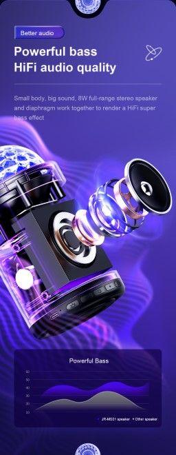 Actual product image Joyroom Maya Series RGB 8W Bluetooth Speaker - Black (4 h, USB power delivery)