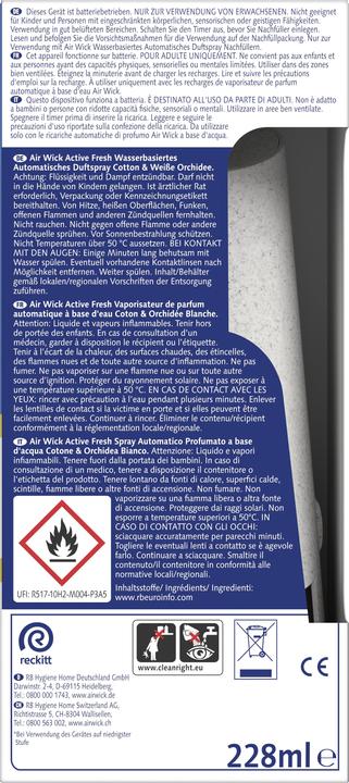 Nährwerte und Zutaten Air Wick Active Fresh Starter-Set