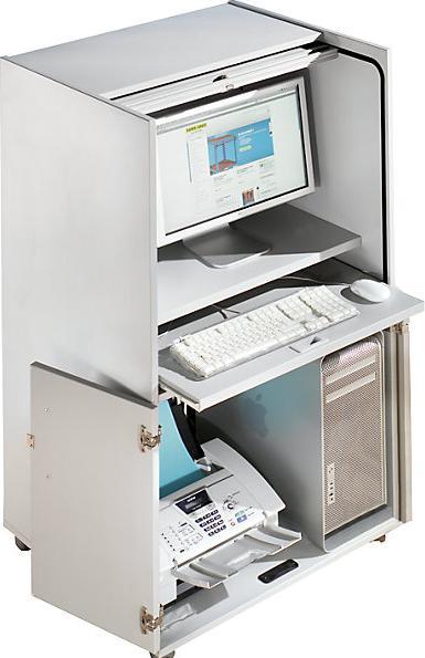 Produktbild eurokraft pro Computerschrank mit Kunststoffrollladen, mobil