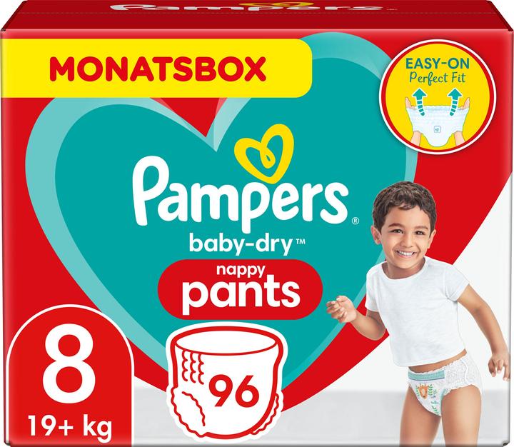 Immagine prodotto Pampers Pantaloni asciutti per bambini (Dimensione 8, Pacco mensile, 96 Pezzo/i)