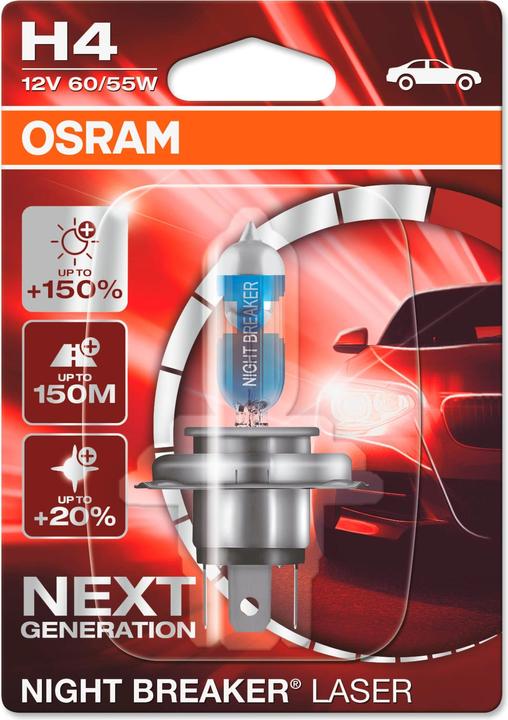 Immagine prodotto Osram 64193NL-1BL Halogen Leuchtmittel Night Breaker® Laser Next Generation H4 6 (H4)
