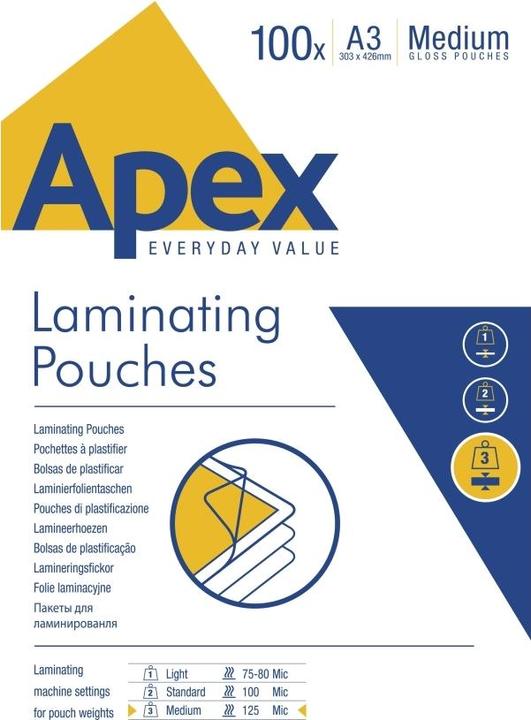 Fellowes Film de plastification Apex Med Duty (A3, 100 pièce(s), 125 µm)