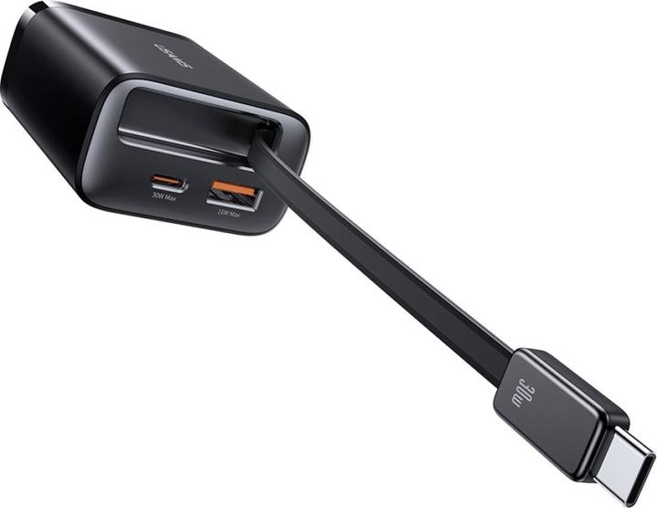 Produktbild Usams CC296 30W Fast Charger With Retractable Type-C Cable (EU) - Xiang Series White (30 W)