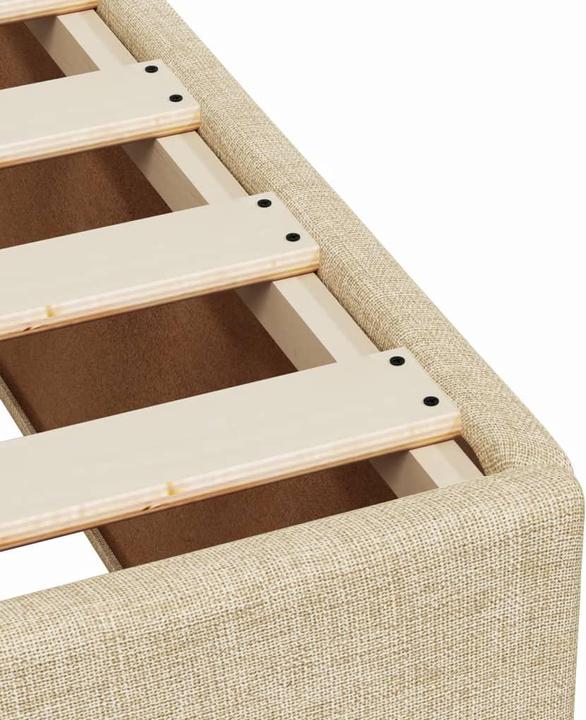 Produktbild VidaXL Bettgestell Bett Doppelbett Polsterbett Lattenrost Creme 140x190cm Stoff (140 x 190 cm)