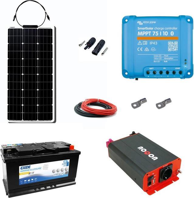 Immagine prodotto Noqon Sistema solare impostato 80Wp con batteria 80Ah (Gel) e inverter 500W (80 W)