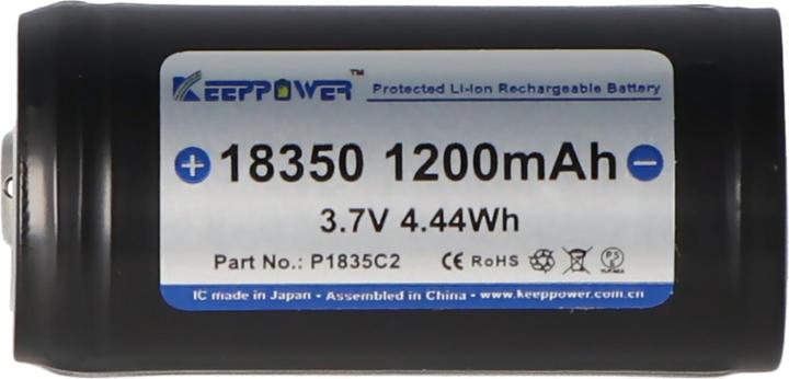 Actual product image Keeppower 18350 (1 pcs., 18350, 1200 mAh)