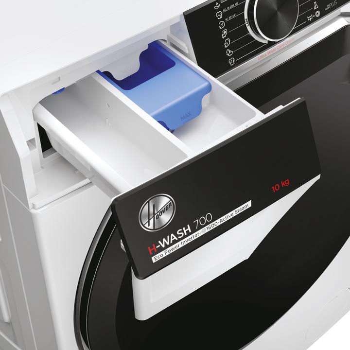 Actual product image Hoover H-WASH 700 H7W 610MBC-S front loading washing machine 10 kg 1600 rpm White (10 kg, Left, EU plug)