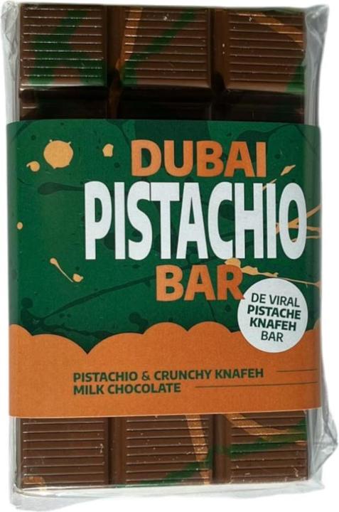 Actual product image Geruba Chocolade Dubai Chocolate - Knafeh Pistachio Whole Milk 100g (100 g)