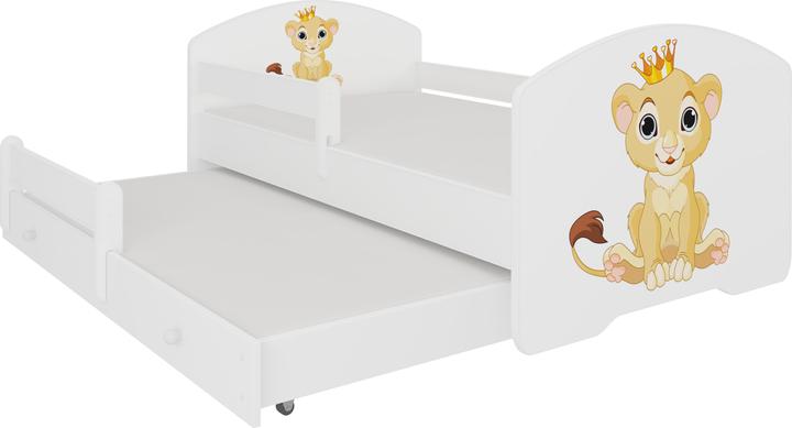 Image du produit ADRK Furniture Lit double avec garde-corps et matelas PEPE II LION 160x80 (160 x 80 cm)