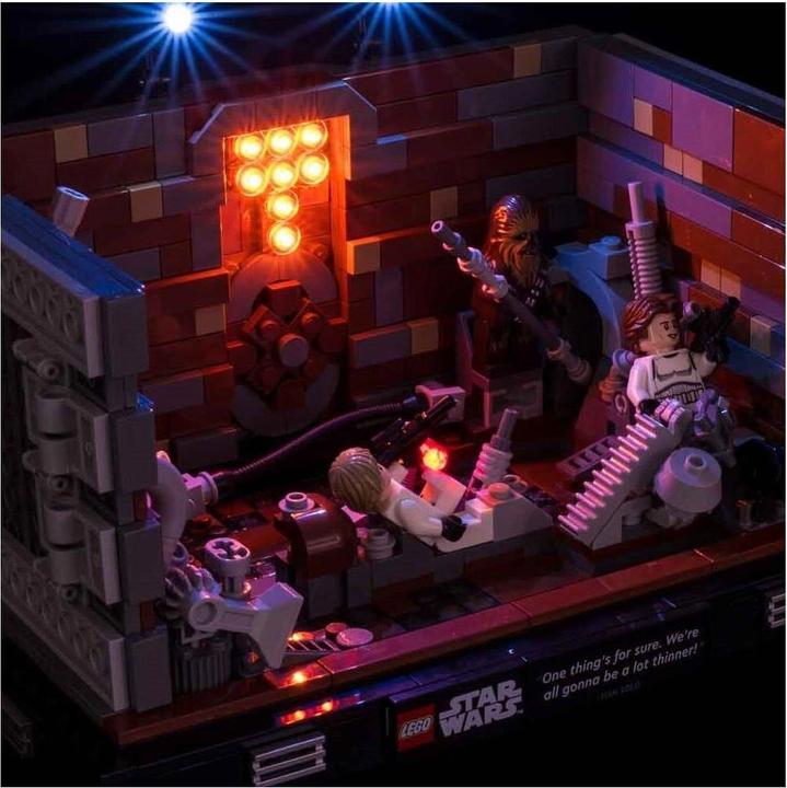Actual product image Light my bricks LED light set for LEGO Star Wars Death Star trash compactor - diorama