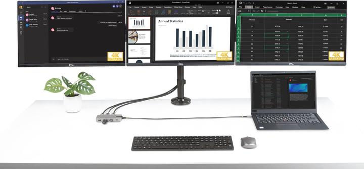 Actual product image StarTech COM USB-C Triple Monitor Multiport Adapter HDMI/DisplayPort USB Hub 3-Port 10Gbps USB Hub P (USB-C, 3 Ports)