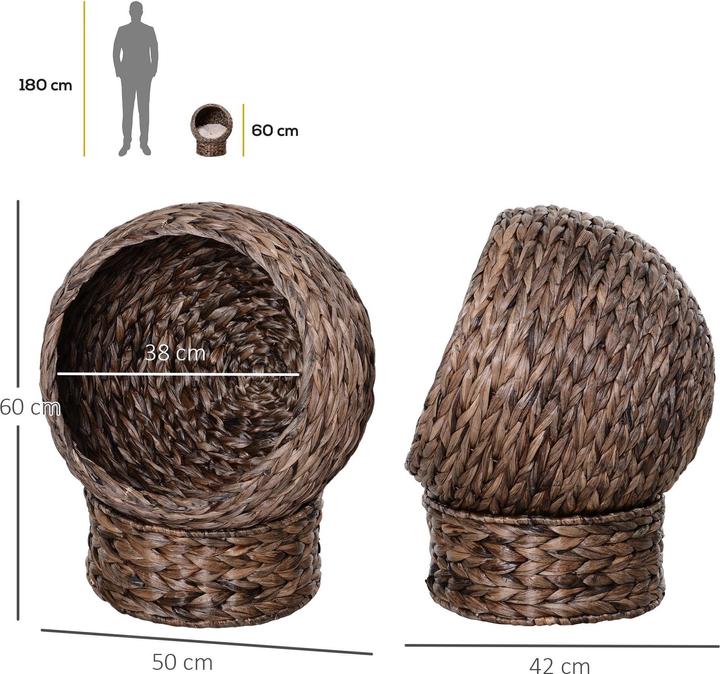 Actual product image PawHut Cat house made from woven rattan (Cat)