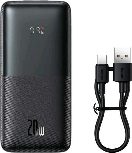 Immagine prodotto Baseus Bipow Pro Power Bank 10000mAh 20W + Cavo USB 3A 0.3m Nero (PPBD040101) (10000 mAh, 20 Wh)